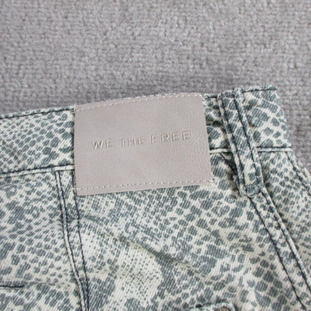 We The Free Jeans Womens 32 Snake Print Good Luck Barrel Wide Leg Pants NEW - Picture 7 of 15